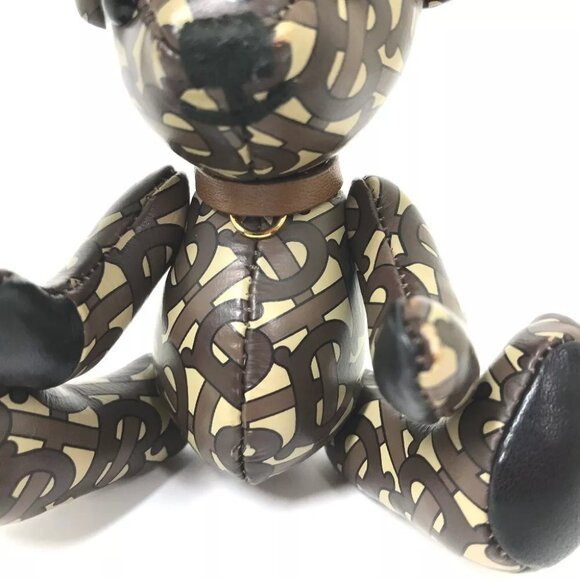BURBERRY Total logo TB Thomas Bear Bag Charm Bear Key Holder Leather Brown
